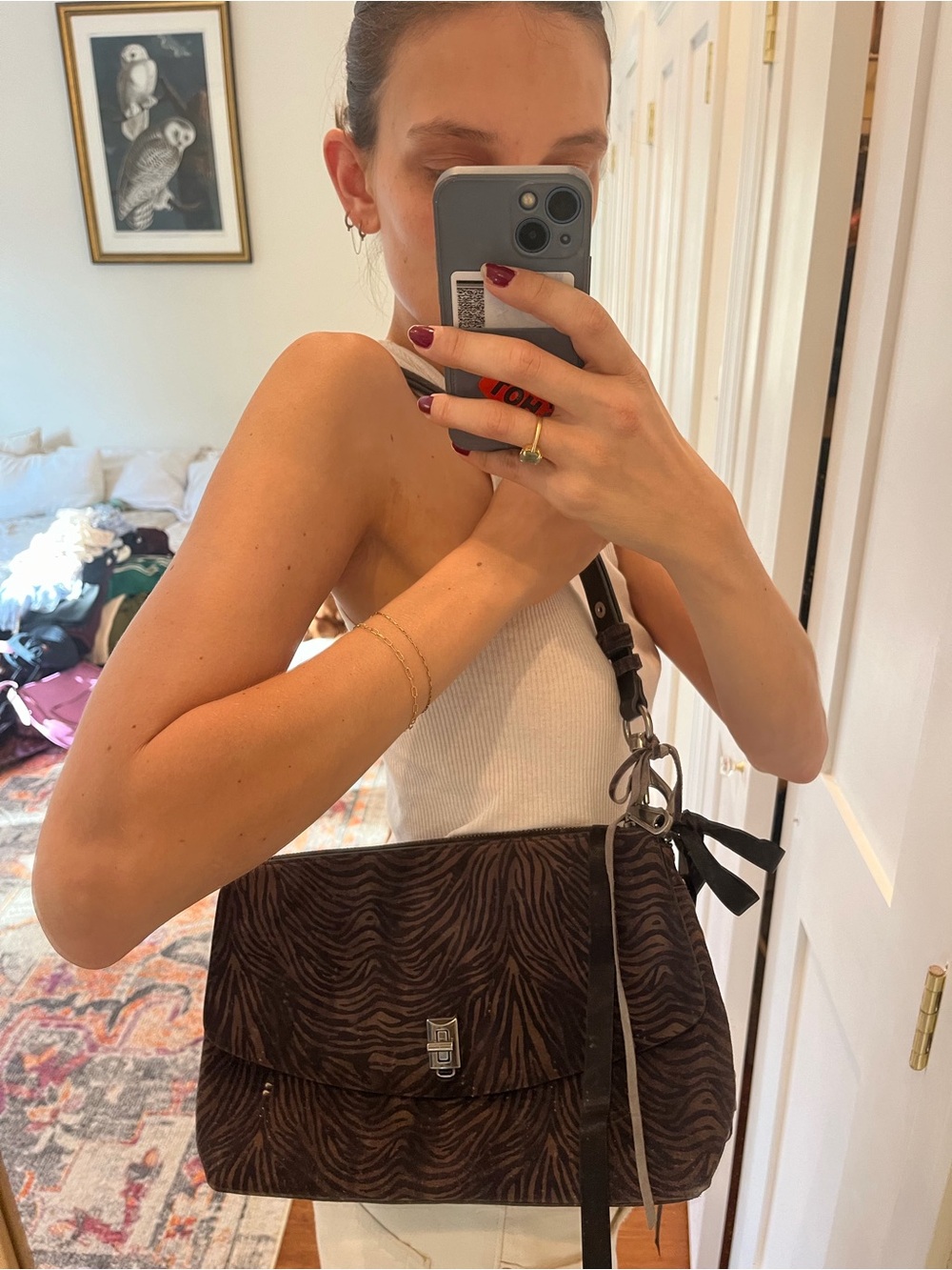Rebecca Minkoff Brown Zebra-Print purse